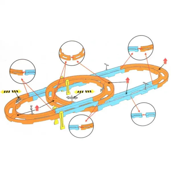 Super Track Set trkaćih staza od 24 dijela sa spiralnim i vučnim automobilom 1/64 slika 3
