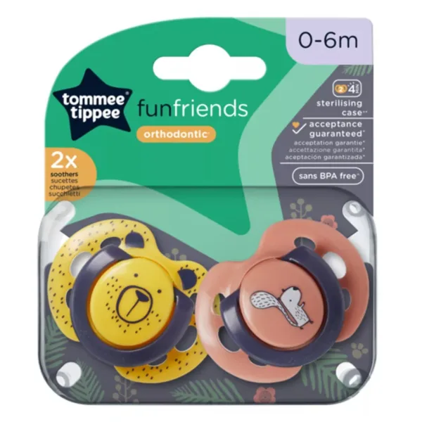 Tommee Tippee: FunFriends set ortodontskih duda 2 komada u više varijanti (0–6 mj.) slika 1