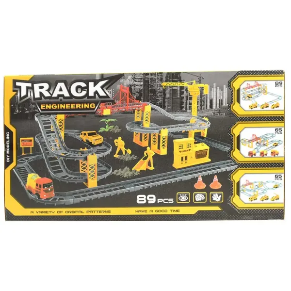 Track Engineering set trkaće staze s građevinskim strojevima i radnicima, set od 89 komada slika 2