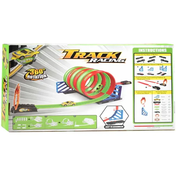 Track Racing: Komplet spiralne trkaće staze sa 6 petlji od 360 stupnjeva i 1 malim automobilom 1/64 slika 2