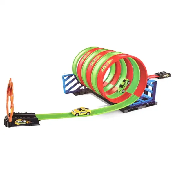 Track Racing: Komplet spiralne trkaće staze sa 6 petlji od 360 stupnjeva i 1 malim automobilom 1/64 slika 3