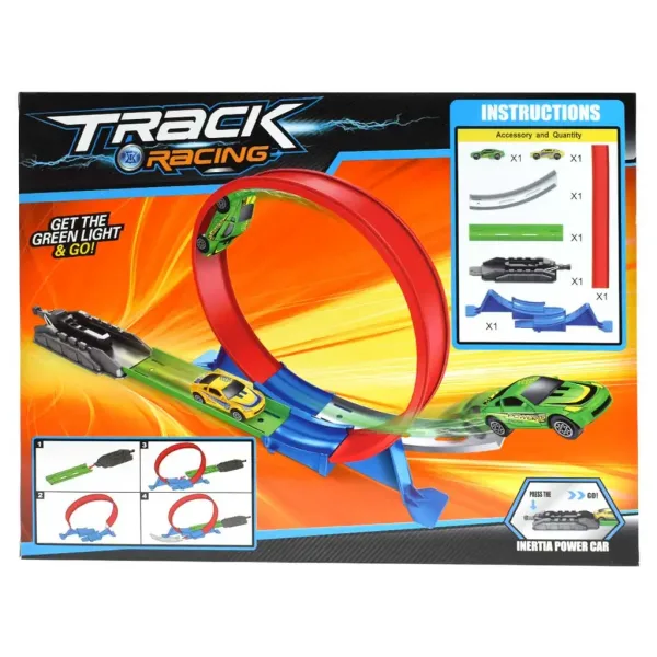 Trkaća staza Track Racing sa super petljom od 360° s 2 mala automobila slika 2