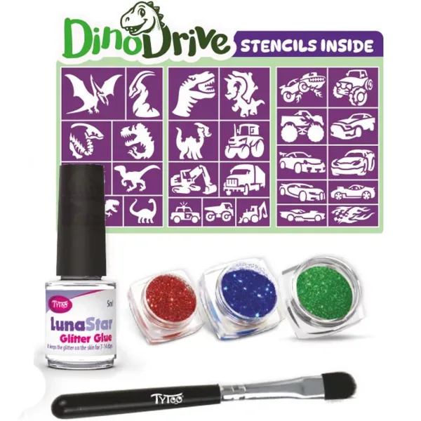 TyToo: DinoDrive set za tetovaže s glitterom slika 2