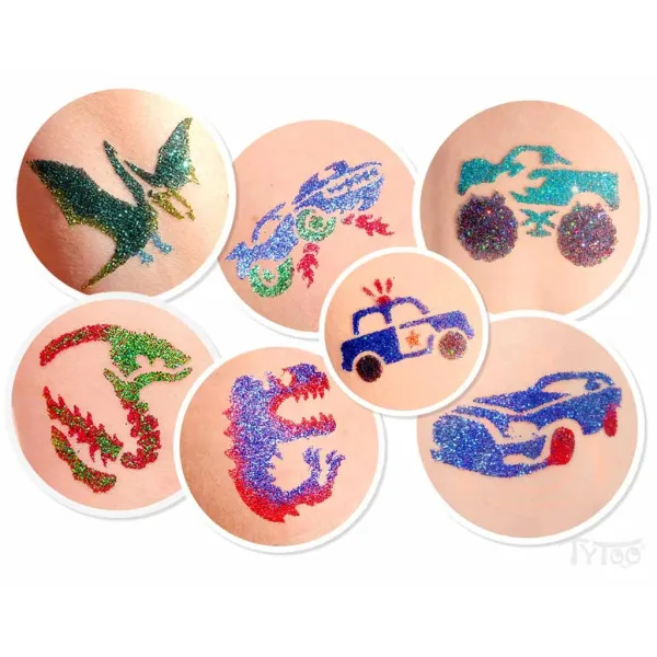 TyToo: DinoDrive set za tetovaže s glitterom slika 3