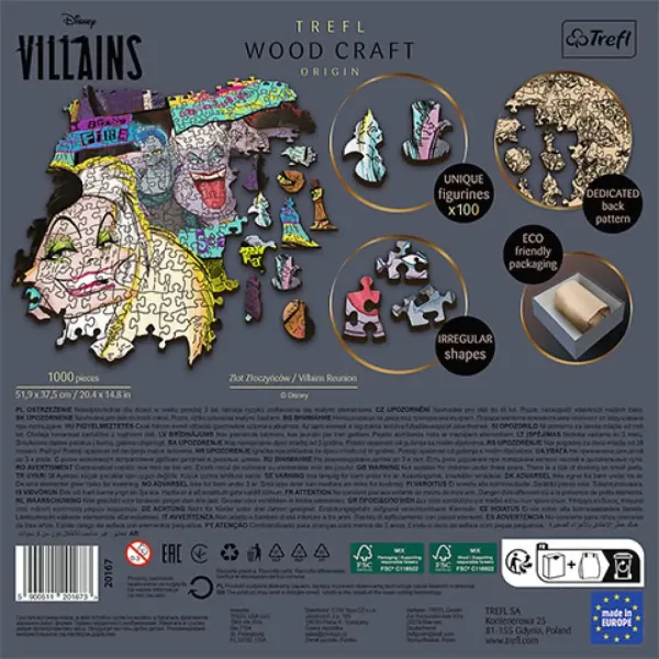 Wood Craft: Disney Villains slagalica od 1000 dijelova - Trefl slika 3