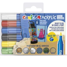 Akrilni Maxi markeri, set od 6 kom - Carioca