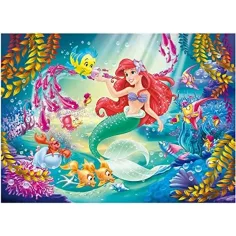 Ariel mala sirena 2 u 1, puzzle od 108 dijelova i bojanka 50x35 cm - Lisciani slika 2