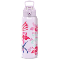Ars Una: 3D Beach Flowers ljubičasta dvoslojna metalna boca 700 ml