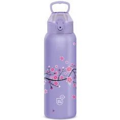 Ars Una: 3D Snow Flower ljubičasta metalna boca s dvostrukim zidom 700 ml