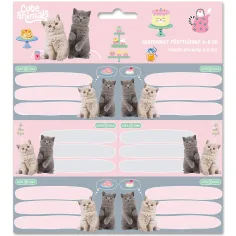 Ars Una: Cute Animals - Tea Party pakirane naljepnice za bilježnice s mačkama 3x6 kom.