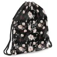 Ars Una: Flowery Black cvjetna torba za tinejdžere, sportska torba 37,5x46cm