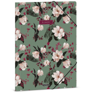 Ars Una: Flowery Green cvjetna mapa s gumicom, veličine A4