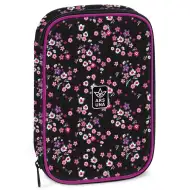 Ars Una: Pearl Blossom Black cvjetna višeslojna pernica 15,5x22,5x4,5cm