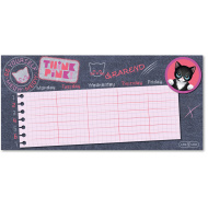 Ars Una: Think Pink - slatki raspored sati s mačkama na jednom listu, dvostran.
