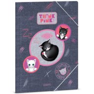 Ars Una: Think Pink slatki fascikl s mačkama i gumicom, veličine A4