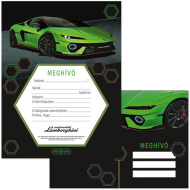 Ars Una: Zeleni set pozivnica s uzorkom Lamborghinija, 10 kom. s kuvertama