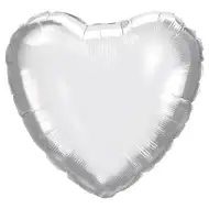 Balon od folije u obliku srca – srebrni, 46 cm
