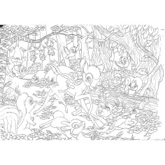 Bambi 2 u 1, slagalica od 60 dijelova i bojanka 50x35 cm – Lisciani slika 3
