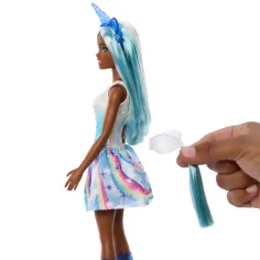 Barbie Dreamtopia: Jednorog lutka u plavoj haljini s duginim uzorkom - Mattel slika 3