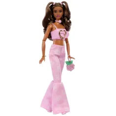 Barbie: Trendi prijateljice lutka u kompletu odjeće s uzorkom ruža - Mattel slika 2