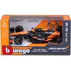 Bburago: McLaren Racing MCL38 (2024) F1 bolid, metalni model automobila 1/43 (Lando Norris #4)