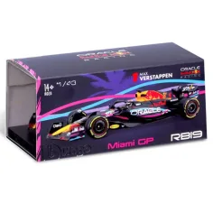 Bburago: Red Bull RB19 F1 trkaći automobil metalni model 1/43 (Max Verstappen #1, Miami GP posebna edicija, s kacigom) slika 4