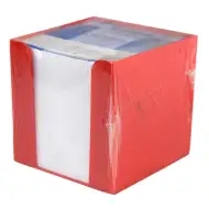 Blok za bilješke u crvenom držaču, 750 listova, 9x9x9 cm