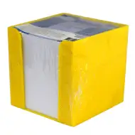 Blok za bilješke u žutom držaču, 750 listova, 9x9x9 cm