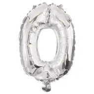 Brojni folija baloni srebrne boje – broj 0, 86 cm