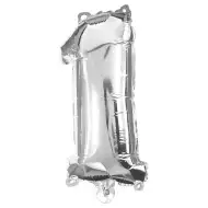 Brojni folija baloni srebrne boje – broj 1, 32 cm