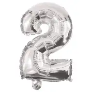 Brojni folija baloni srebrne boje – broj 2, 86 cm