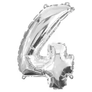 Brojni folija baloni srebrne boje – broj 4, 32 cm