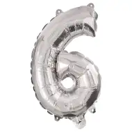 Brojni folija baloni srebrne boje – broj 6, 86 cm