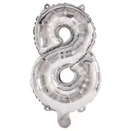 Brojni folija baloni srebrne boje – broj 8, 86 cm