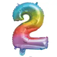 Brojni folija baloni u metalik duginim bojama – broj 2, 34 cm