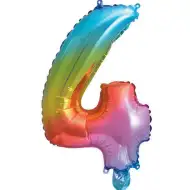 Brojni folija baloni u metalik duginim bojama – broj 4, 34 cm