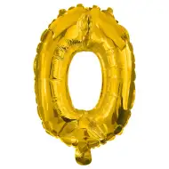 Brojni folija baloni zlatne boje – broj 0, 32 cm