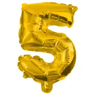 Brojni folija baloni zlatne boje – broj 5, 86 cm