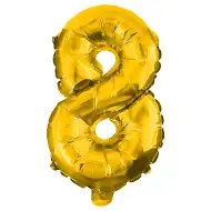 Brojni folija baloni zlatne boje – broj 8, 32 cm