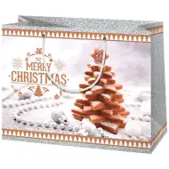 Cardex: Božićna poklon vrećica srednje veličine s uzorkom medenjaka 17x10x23cm