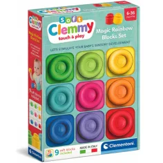 Clemmy: Mekani set kockica u bojama duge, 9-dijelni - Clementoni