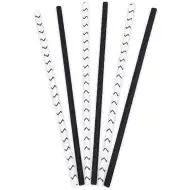 Crno-bijeli set od 50 papirnatih slamki