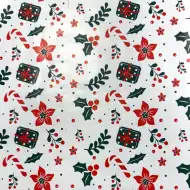 Crveni omotni papir s motivom šećerne štapiće 200x70 cm