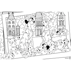 Disney 101 dalmatinaca 2 u 1, puzzle od 24 dijela i bojanka 50x35cm - Lisciani slika 3