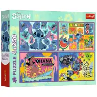Disney: Čudesni Stitch 4x250 komada puzzle - Trefl