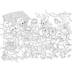 Disney Donald Duck obitelj 2 u 1 maxi puzzle od 35 dijelova i bojanka 70x50 cm – Lisciani slika 2