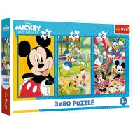 Disney: Mickey Mouse tim 3x80 komada puzzle - Trefl