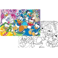 Disney Pačje priče 2 u 1, puzzle od 108 dijelova i bojanka 70x50 cm - Lisciani slika 2