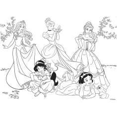 Disney Princeze - Čarolija bajkovitog vrta 2 u 1 puzzle od 60 dijelova i bojanka 50x35 cm - Lisciani slika 3