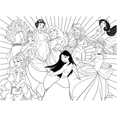 Disney Princeze 2 u 1, maxi slagalica 2x24 komada i bojanka - Lisciani slika 3